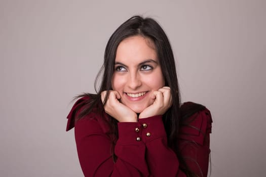 Studio shot of a beautiful young casual woman