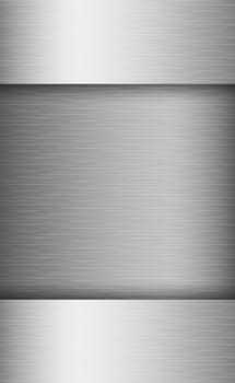 Texture panorama of silver metal with reflection - background