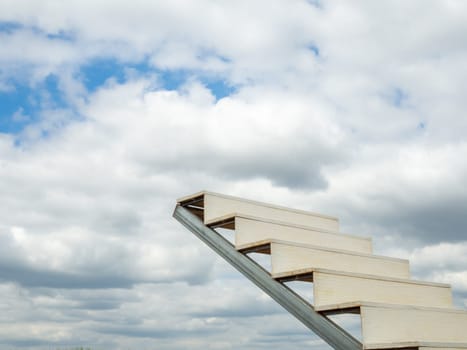 White ladder of success With a sky background