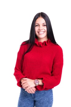 Studio shot of a beautiful young casual woman