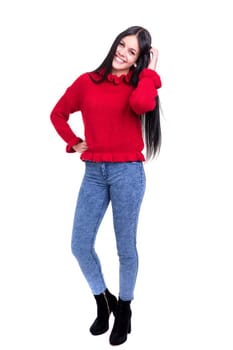 Studio shot of a beautiful young casual woman