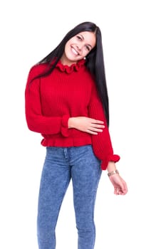 Studio shot of a beautiful young casual woman