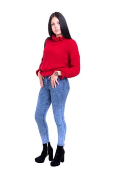 Studio shot of a beautiful young casual woman
