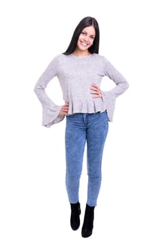 Studio shot of a beautiful young casual woman