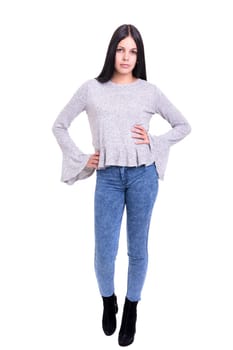 Studio shot of a beautiful young casual woman