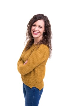Studio shot of a beautiful young casual woman