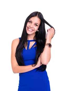 Studio shot of a beautiful young casual woman