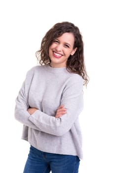 Studio shot of a beautiful young casual woman
