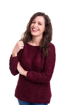 Studio shot of a beautiful young casual woman