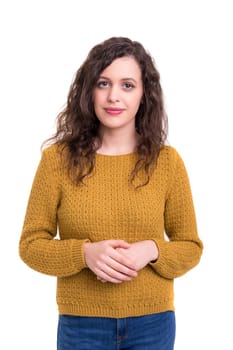 Studio shot of a beautiful young casual woman