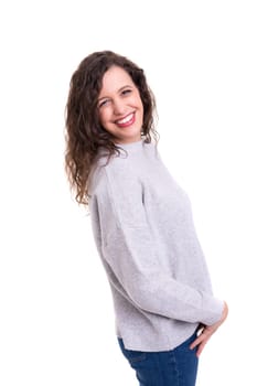 Studio shot of a beautiful young casual woman