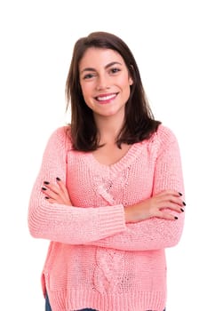 Studio shot of a beautiful young casual woman