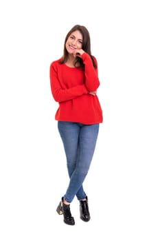 Studio shot of a beautiful young casual woman