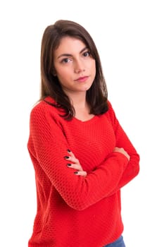 Studio shot of a beautiful young casual woman