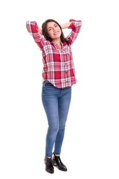 Studio shot of a beautiful young casual woman