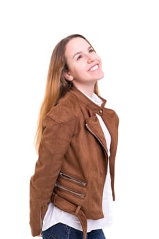 Studio shot of a beautiful young casual woman