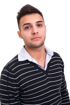 Studio picture of a young and handsome man posing isolated