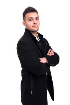 Studio picture of a young and handsome man posing isolated