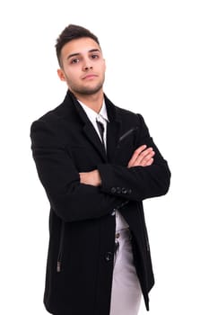Studio picture of a young and handsome man posing isolated