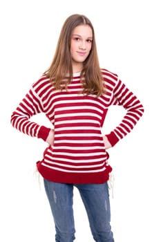 Studio shot of a beautiful young casual woman