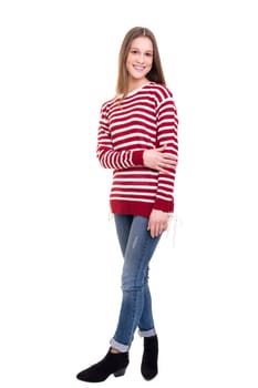 Studio shot of a beautiful young casual woman