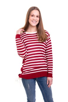 Studio shot of a beautiful young casual woman
