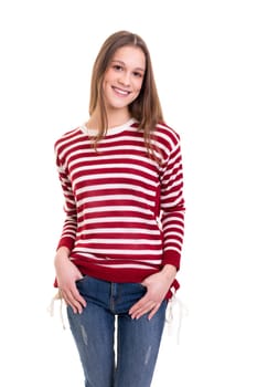 Studio shot of a beautiful young casual woman