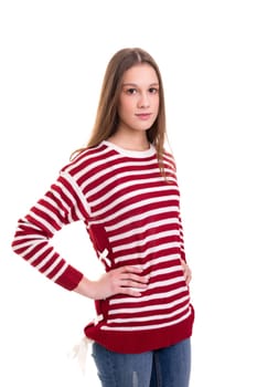 Studio shot of a beautiful young casual woman