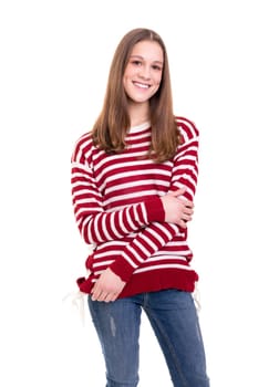 Studio shot of a beautiful young casual woman