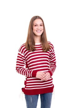 Studio shot of a beautiful young casual woman