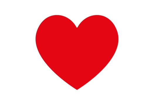 Red heart illustration over white. Love symbol icon. Valentine's Day. Wedding.