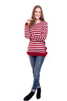 Studio shot of a beautiful young casual woman