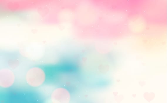 Multicolored panoramic bokeh background Valentine's Day - Vector illustration