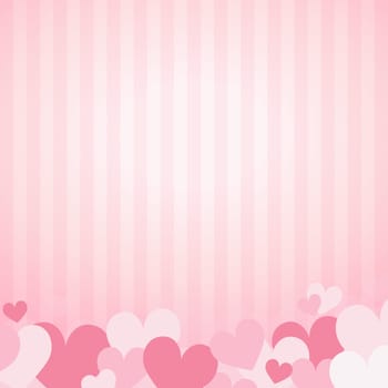 Set of festive red and pink hearts - Vector illustration