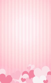Set of festive red and pink hearts - Vector illustration