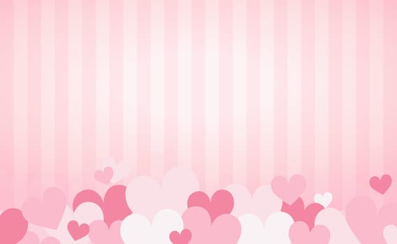 Set of festive red and pink hearts - Vector illustration