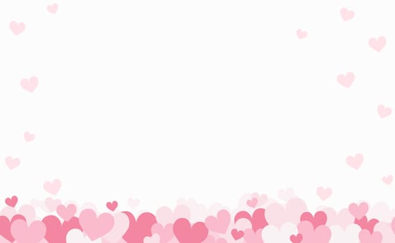Set of festive red and pink hearts - Vector illustration