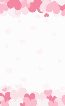 Set of festive red and pink hearts - Vector illustration