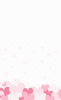 Set of festive red and pink hearts - Vector illustration