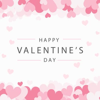 Set of festive red and pink hearts with congratulations - Vector illustration