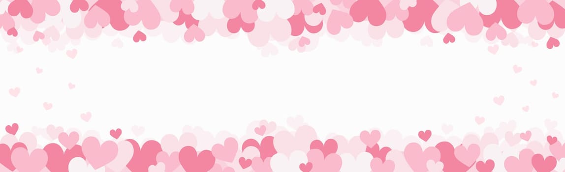 Set of festive red and pink hearts - Vector illustration