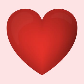 Abstract festive red heart on light background - Vector illustration