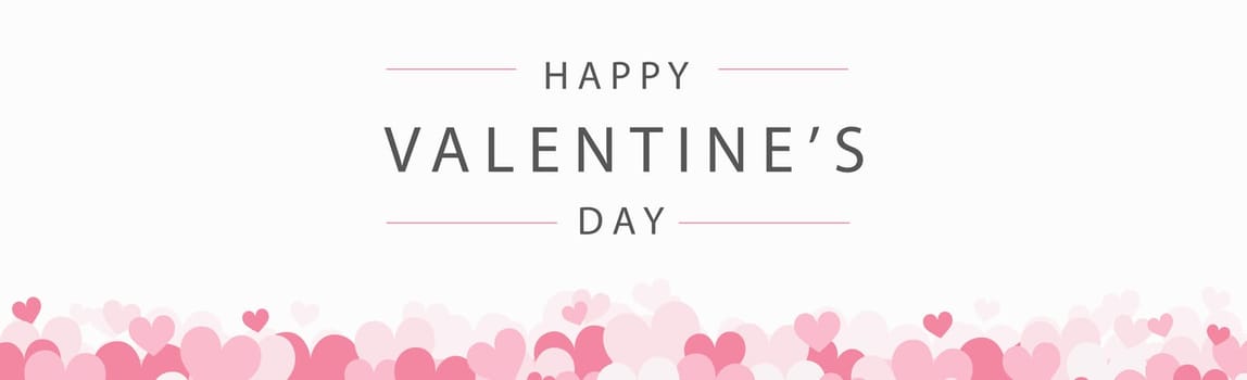 Set of festive red and pink hearts with congratulations - Vector illustration