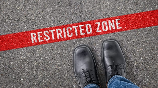 Red line on asphalt - Restricted zone