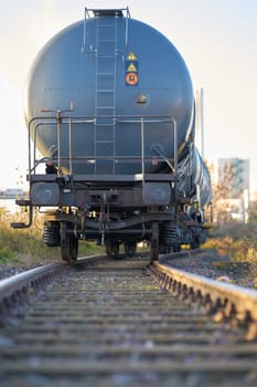 Tank car in an industrial area in the port of Magdeburg in Germany