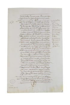 Contract document of Francisco Pizarro, Spanish Conqueror of Inca Empire. Archive of Indies, Seville, Spain