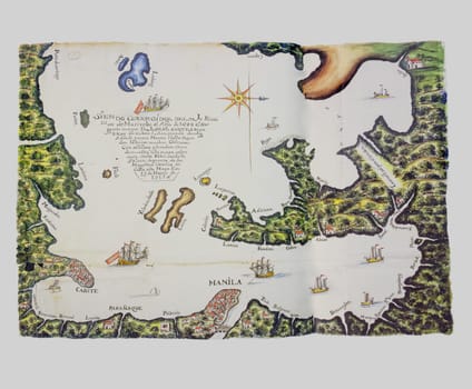 Map of the Subig Cove, Cavite coast, and Manila, 1715. Archivo de Indias de Sevilla, Spain