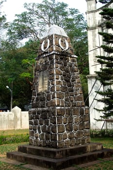 Stone structure at gate of St. Francis Church, Kochi, Kerala, India, Asia