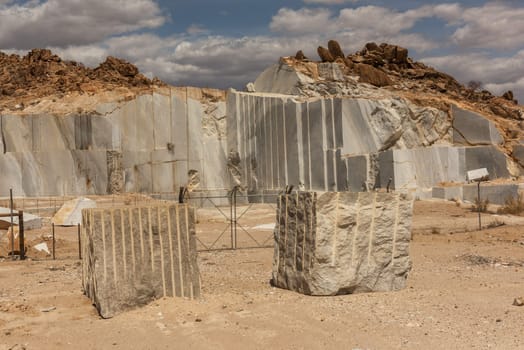 Marble quarry in the south of the small town of Karibib, Erongo, Namibia