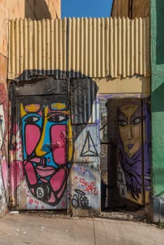 Graffiti street art on the walls and buildings of Valparaiso, Chile
